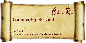 Csepreghy Roland névjegykártya